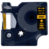 DULA - Dymo D1 45814 Goud op zwart 19mm x 7m