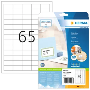 Etiket HERMA 5027 38.1x21.2mm premium wit 1625 stu