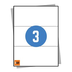 DULA Etiketten A4 3 Stickers per vel 210x99mm 100 vel
