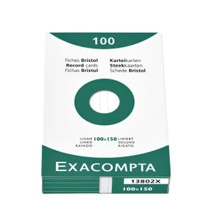 Systeemkaart Exacompta 100x150mm lijn wit 100 stuk