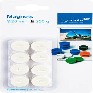 Magneet Legamaster 20mm 250gr wit 8 stuks