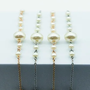 Brillenketting I Need You assorti parels met goud