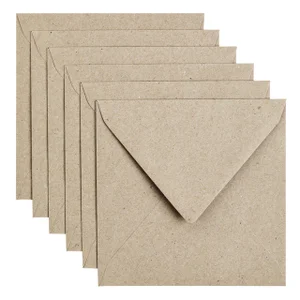 Envelop Papicolor 140x140mm kraft grijs pak à 6 st