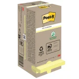 Memoblok Post-it 654 76x76mm recycled pastel geel 16 stuks