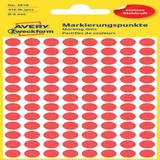 Etiket Avery 3010 rond 8mm rood 416 stuks
