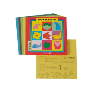 Vouwblaadjes vierkant 12x12cm 65gram assorti 90 ve