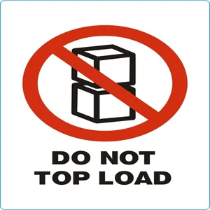 Waarschuwingsetiket IEZZY do not top load 74mmx105