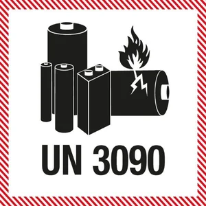 DULA Waarschuwingsetiket UN 3090 Lithium Batterijen - 1000 per rol