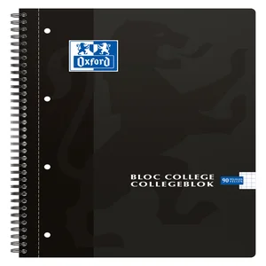 Collegeblok Oxford A4+ ruit 5x5mm 4-gaats 180 pagi