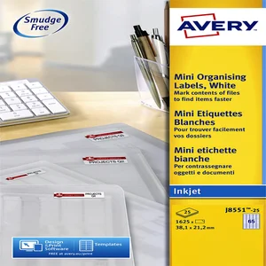 Etiket Avery J8551-25 38.1x21.2mm transparant 1625