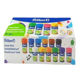 Plakkaatverf Pelikan 25ml assorti doos à 12 potjes