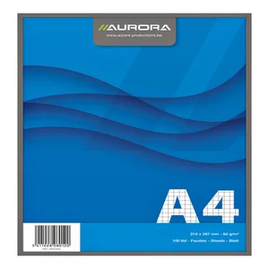 Schrijfblok Aurora A4 ruit 5x5mm 100 vel 60gr blau