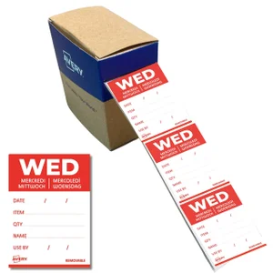 Etiket Avery HACCP woensdag-rood 40x56mm 500 stuks