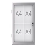 Buiten- binnenvitrine wand MAULexcite whiteboard 4xA4 met slot