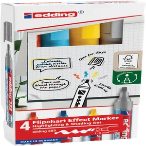 Viltstift edding 385 flipover penseelpunt assorti