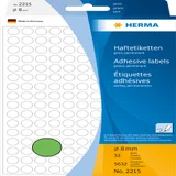 Etiket HERMA 2215 rond 8mm groen 5632 stuks
