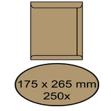 Envelop akte IEZZY 175x265mm zelfklevend 90gr bruin 250 stuks