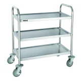 Serveerwagen Vogue met 3 plateaus 82.5x71 cm RVS
