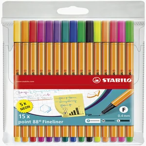 Fineliner STABILO point 88/15 fijn assorti etui à