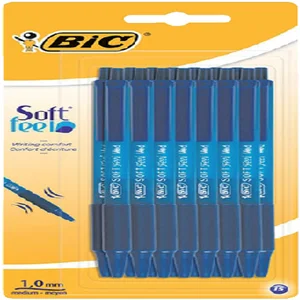 Balpen Bic soft feel clic grip blauw medium bliste
