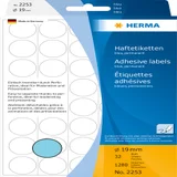 Etiket HERMA 2253 rond 19mm blauw 1280 stuks