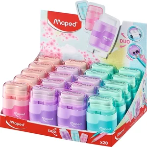 Puntenslijper Maped Connect 2-gaats met gum pastel