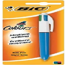 Balpen Bic 4kleuren medium lichtblauw blister à 1