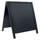Stoepbord Securit 550x850x30mm zwart hout