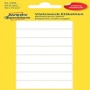 Etiket Avery 3086 50x14mm wit 64 stuks