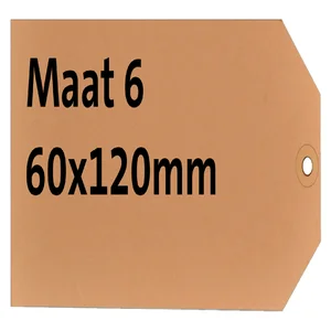 Label karton nr 6 200gr 60x120mm chamois 1000 stuk