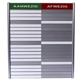 Aan- afwezigheidsbord voor 20 namen