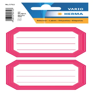Etiket HERMA 5712 82x55mm schrift rode rand 12 stu