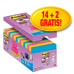 Memoblok Post-it Z-Note S330 Super Sticky 76x76mm