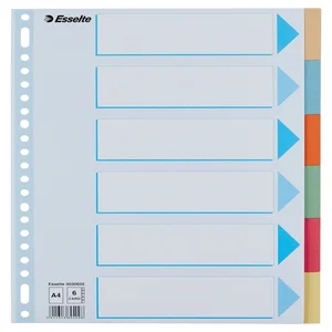 Tabbladen Esselte Premium A4 6-delig karton 23-rin