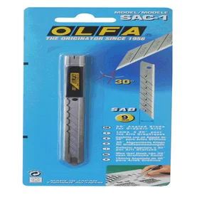 Snijmes Olfa SAC-1 9mm met metalen houder blister