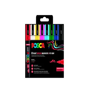 Paintmarker Uni POSCA PC-5BR brushpunt medium set