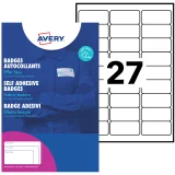 Naambadge etiket Avery L4784-20 63.5x29.6mm zk 540 stuks