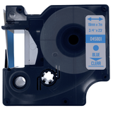 DULA - Dymo D1 45801 / S0720810 Blauw op transparant 19mm x 7m