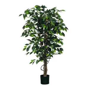 Kunstplant Mica Ficus groen in plastic pot Ø85 150