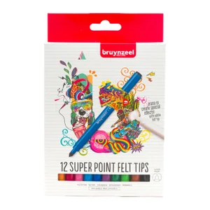 Viltstift Bruynzeel Super Point met witte wisstift