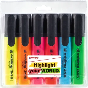 Markeerstift edding 345 2-5mm assorti set à 6 stuk