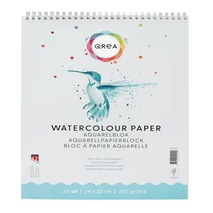 Aquarelblok Qrea 24x32 20 vel 200gr spiraal