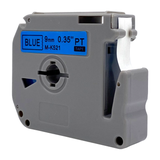 DULA - Brother M-K521 label tape - zwart op blauw 9mm x 8 m