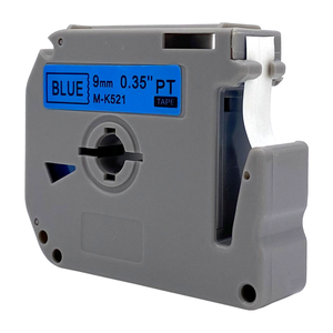 DULA - Brother M-K521 label tape - zwart op blauw 9mm x 8 m