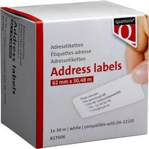 Labeletiket Quantore DK-22205 doorlopend 62mm 1 ro