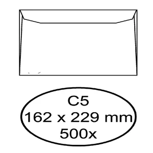 Envelop Hermes bank C5 162x229mm gegomd wit doos à