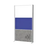 Scheidingswand MAUL akoestiek 100x180 akoest whiteb textiel alum.frame op voet