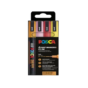 Paintmarker Uni POSCA PC3M fijn glitter warm assor