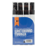 DULA Whiteboardstift zwart - 1 - 1.5 mm - Set van 4 stiften
