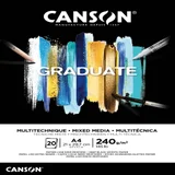 Mixed mediapapier Canson Graduate Mixed Media 20vel 240gr A4 zwart